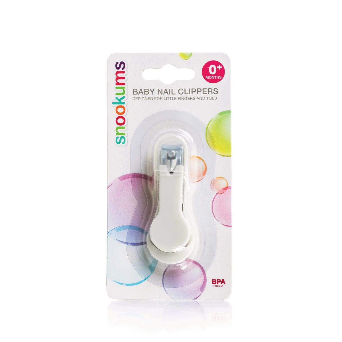 Snookums baby nail clippers in protective packaging for newborns