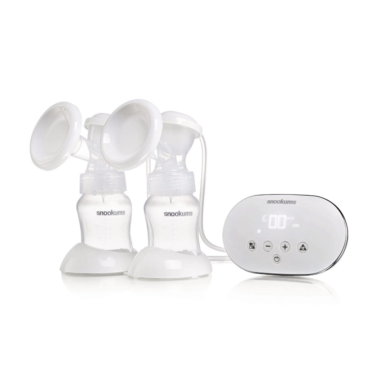 Snookums double electric breast pump with dual bottles, breast shields and digital control unit