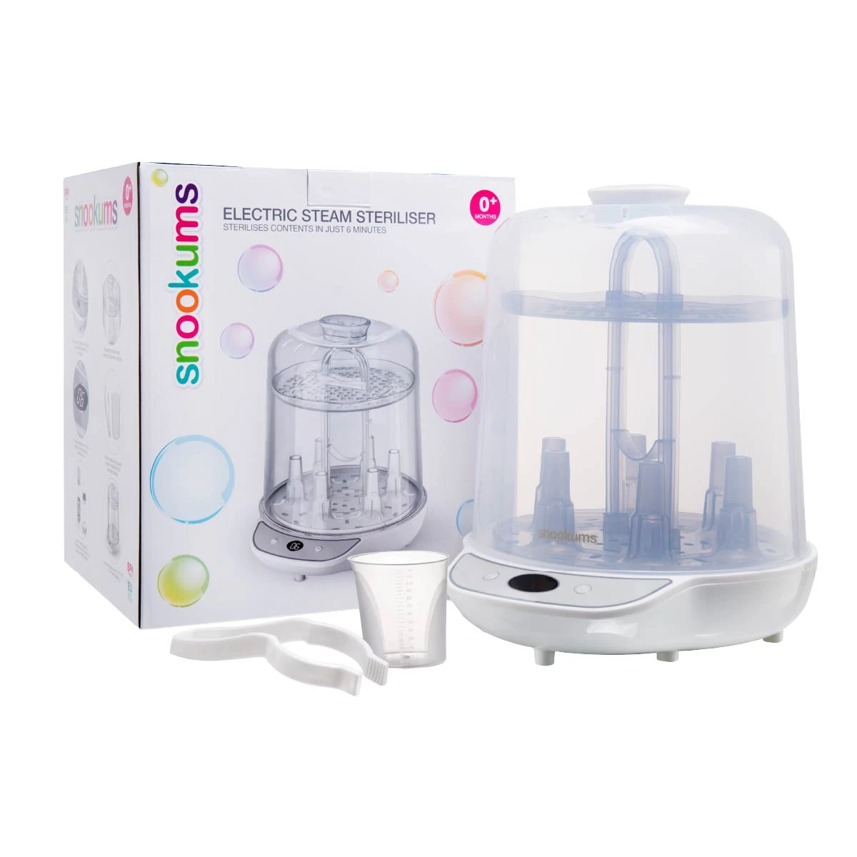 Snookums electric steam steriliser for baby bottles and feeding accessories