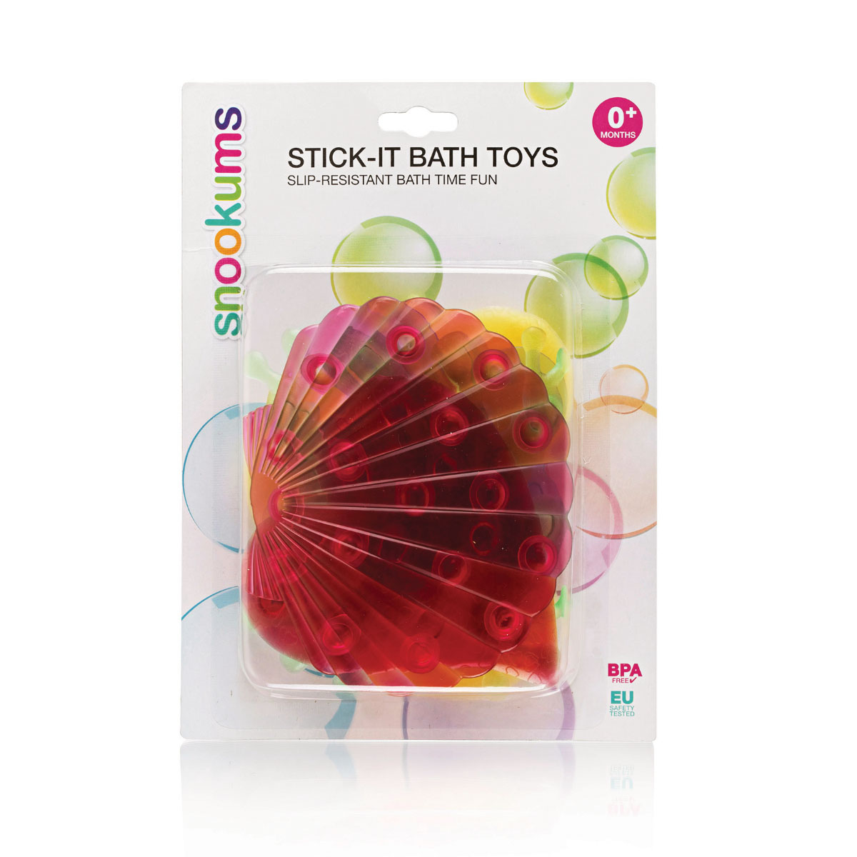 Snookums Stick-It Bath Toys colourful slip-resistant bath toys in retail packaging