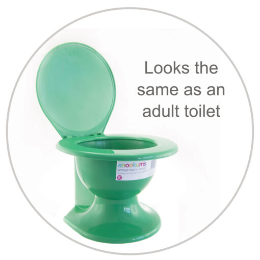 Snookums Green Potty Training Toilet - look like real toilet