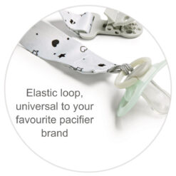 Soother clip with elastic fits all brands