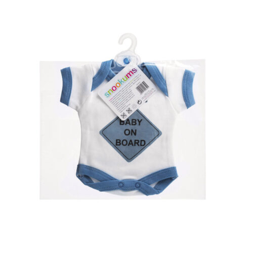 Snookums Baby On Board Sign | Adorable Blue Babygrow Design