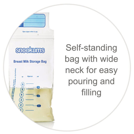 best Breast milk storage bags - self-standing with wide neck for easy pour