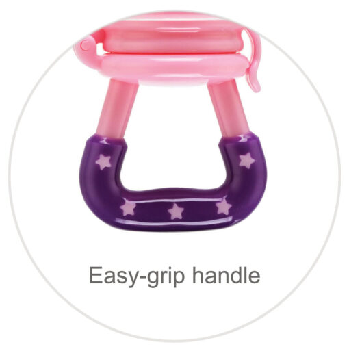 Baby fruit feeder with easy grip handle