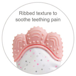 Snookums ribbed textures teether mitten for teething pain